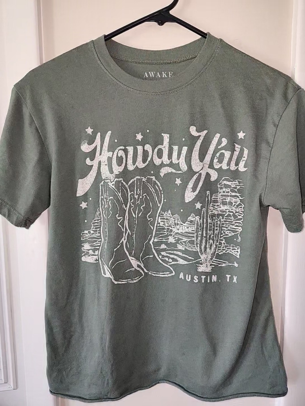 Awake "Howdy Y'all" Green Graphic Tee